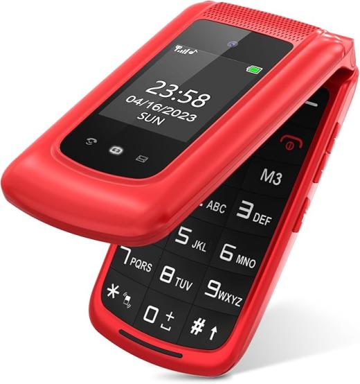 T-Source T203 Dual Display Folding Mobile Phone (RED)